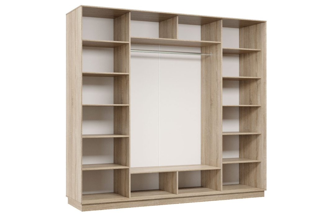 Шкафы-купе 3-х дверные, Шкаф-купе Премьер 60 (11ЗГ;11ЗГ;11ЗГ) фасады зеркало графит/трёхдверный/Профиль чёрный муар