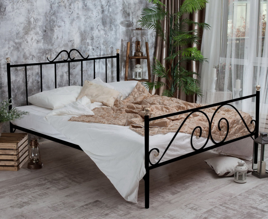 Кованые кровати, Кованая кровать Оливия 1.4 с двумя спинками