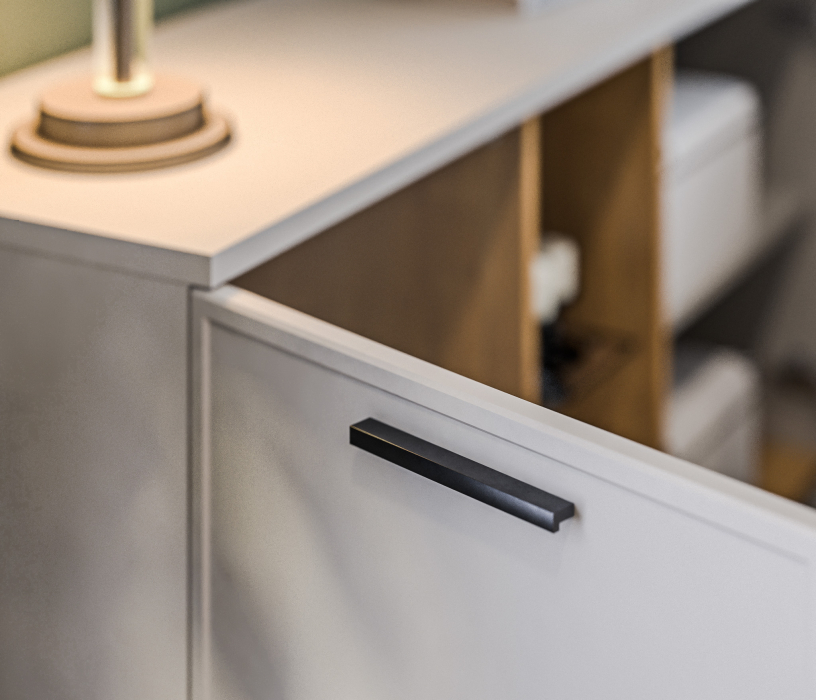 Комоды, Комод Милан СБ-3264 Серый,Дуб Гамильтон/МДФ Светло серый