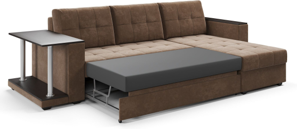 Диван-кровать угловой со столом Атланта Классик 145, велюр