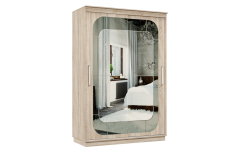 Шкафы-купе 2-х дверные, Шкаф-купе Премьер 10 двухдверный фасады Медиум, вставка графит