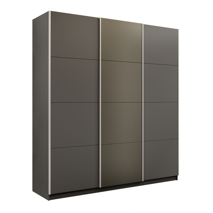 Шкафы-купе 3-х дверные, Шкаф-купе Прайм 3-х дверный Стекла хаки/ДСП/Доводчики 180х57х230