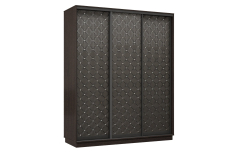 Шкафы-купе 3-х дверные, Шкаф-купе Премьер 21 (01РЧ;01РЧ;01РЧ) фасады ромб чёрный/трёхдверный/Профиль чёрный муар