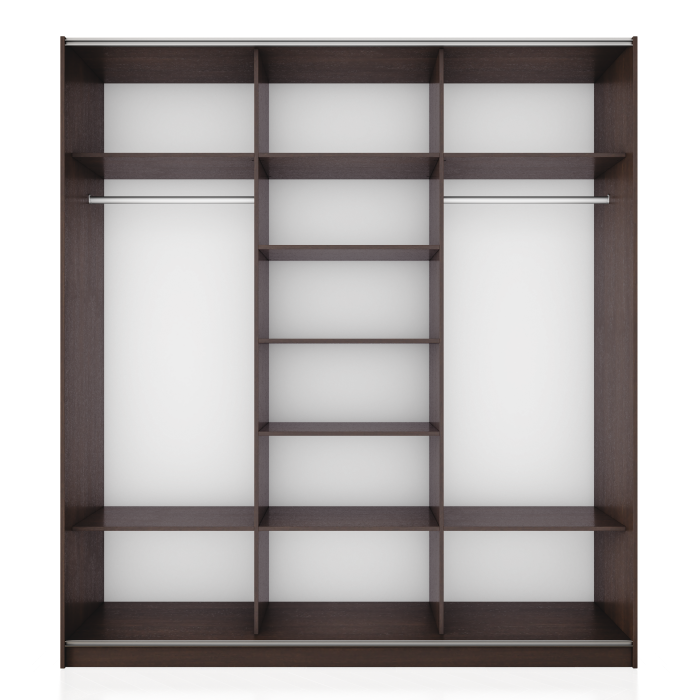 Шкафы-купе 3-х дверные, Шкаф-купе Прайм 3-х дверный ДСП/Стекло белое/Доводчики 210х57х230