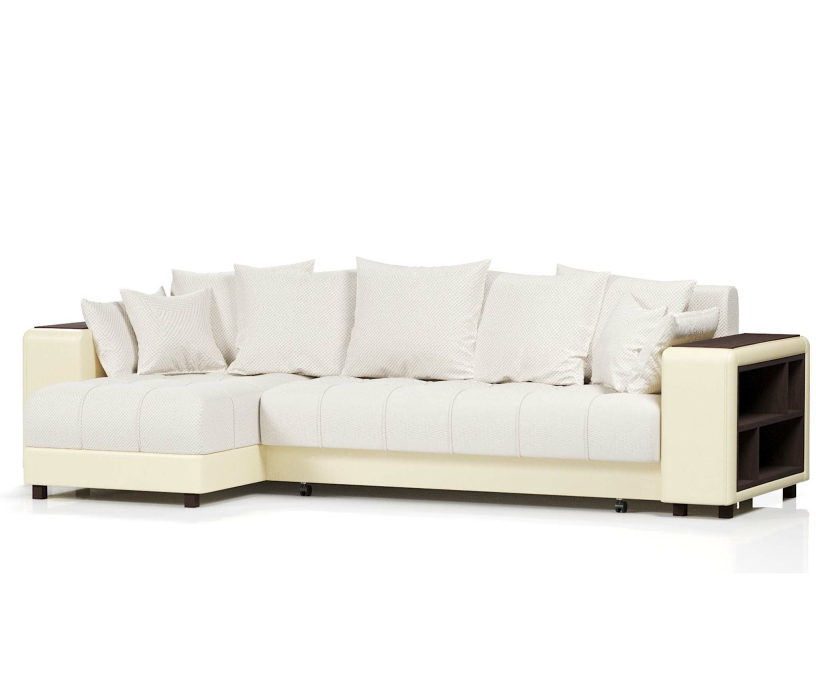 Диваны угловые в гостиную, Диван-кровать угловой  Дубай еврокнижка,велюр+экокожа