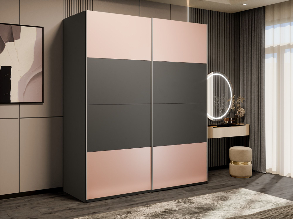 Шкафы-купе 2-х дверные, Шкаф-купе Эста 2-х дверный ДСП/Стекла пудра/Доводчик 160х66х240