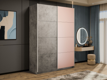 Шкаф-купе Прайм 2-х дверный ДСП/Стекло пудра/Доводчики 140х57х230