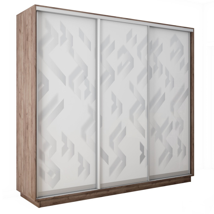 Шкафы-купе 3-х дверные, Шкаф-купе Экспресс 3-х дверный Фотопечать Ленты Стекла 210х60х240