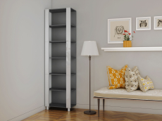 Открытые, Стеллаж модульный Универсальный 35х44х220 Белое стекло