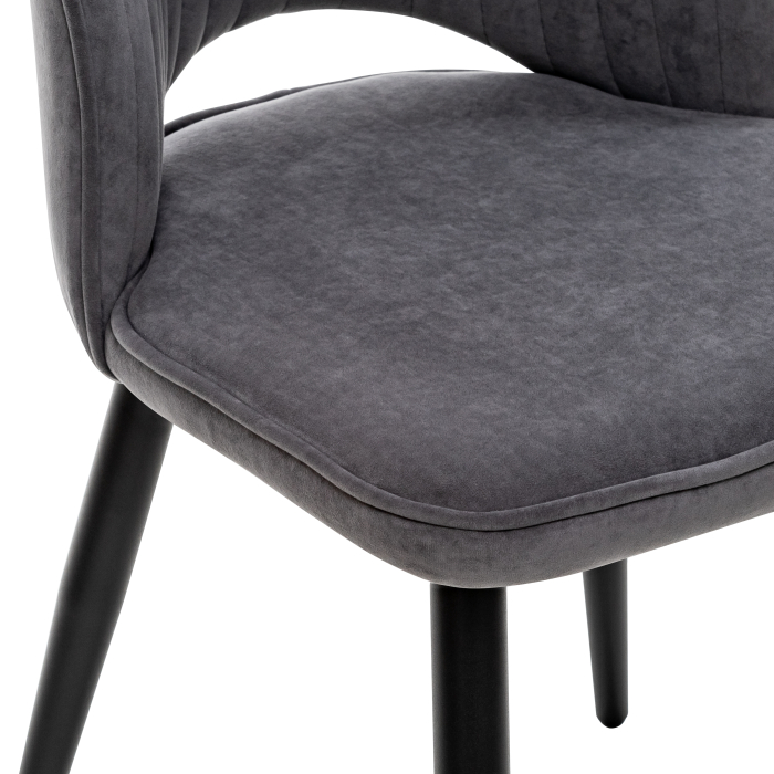 Стулья, Стул ARMAN 360 (поворотный механизм), каркас Черный, велюр Графит