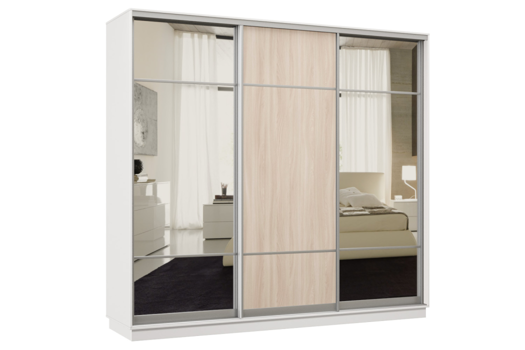 Шкафы-купе, Шкаф-купе Премьер Лайт 57 (11;08;11) трехдверный