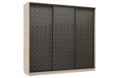 Шкаф-купе Премьер 36 (01РЧ;01РЧ;01РЧ) фасады ромб чёрный/трёхдверный/Профиль чёрный муар