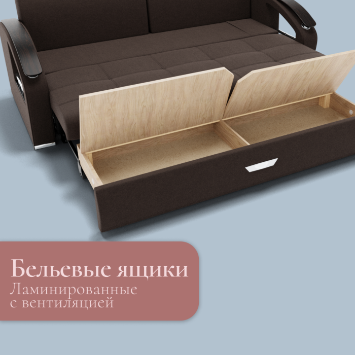 Диваны с ящиком для белья, Прямой диван Дубай-1 ППУ, велюр