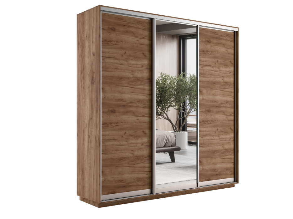 Шкафы-купе 3-х дверные, Шкаф-купе Экспресс Медиум (1 зеркало) трио 2400 x 1800 x 450
