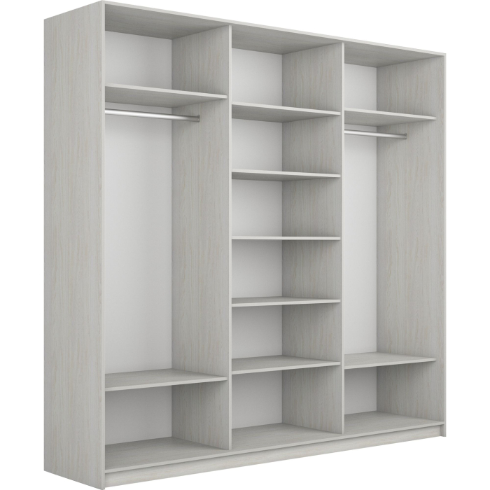 Шкафы-купе 3-х дверные, Шкаф-купе Прайм Широкий 3-х дверный ДСП/Стекла хаки/Доводчики 240х57х230