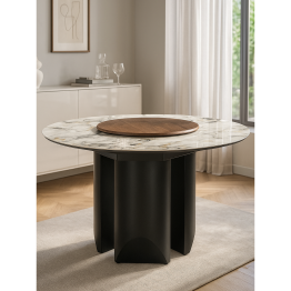 Керамический стол Иган 137 (чёрная нога)