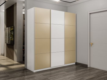 Шкаф-купе Прайм Широкий 3-х дверный Стекла фисташка/ДСП/Доводчики 240х57х230