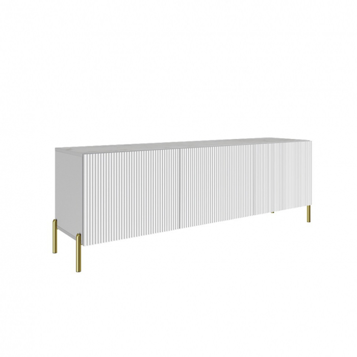 ТВ-тумбы, Тумба ТВ Мальта, белый, сабия, ножки золото