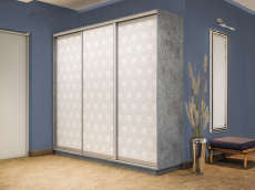 Шкафы-купе 3-х дверные, Шкаф-купе Экспресс 3-х дверный Фотопечать Калейдоскоп Стекла 210х45х220