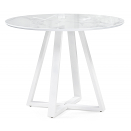 Стол стеклянный Норфолк 100х78 (белые ноги)