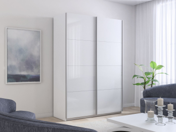 Шкаф-купе Прайм 2х дверный Белый Глянец 140х57х230