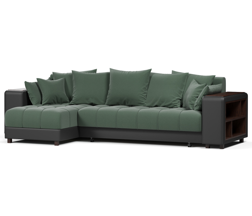 Диваны угловые в гостиную, Диван-кровать угловой  Дубай еврокнижка,велюр+экокожа