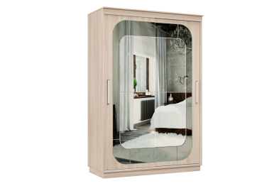 Шкаф-купе Премьер 10 двухдверный фасады Медиум, вставка графит