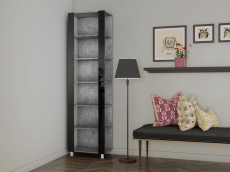 Открытые, Стеллаж модульный Универсальный 35х44х240 Черное стекло