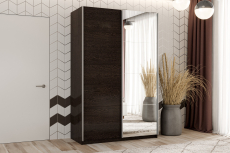 Шкафы-купе 2-х дверные, Шкаф-купе Smart 1224 2х дверный (фасады ЛДСП,зеркало) профиль серебро