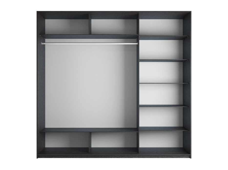 Шкафы-купе 3-х дверные, Шкаф-купе Прайм 3-х дверный Стекла черные/Зеркало/Доводчики 180х57х230