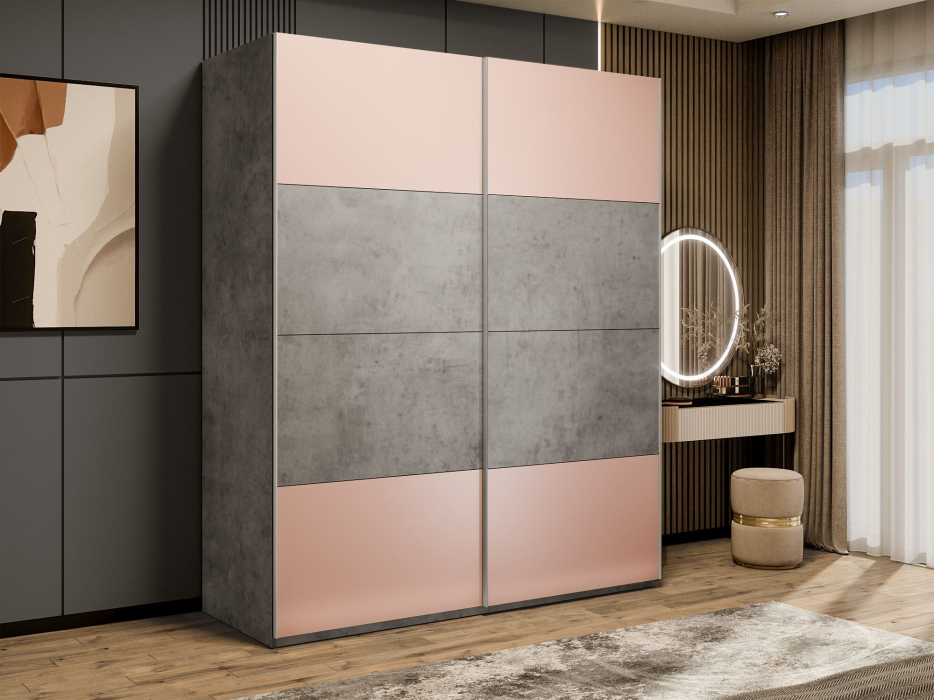 Шкафы-купе 2-х дверные, Шкаф-купе Эста 2-х дверный ДСП/Стекла пудра/Доводчик 160х66х240