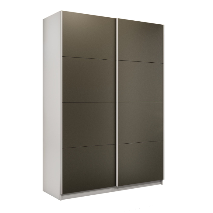 Шкафы-купе 2-х дверные, Шкаф-купе Прайм 2-х дверный Стекла хаки/Доводчики 140х57х230