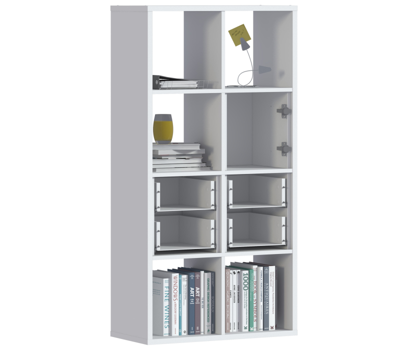 Стеллажи, Стеллаж Кито СБ-3242 Белый с ящиками