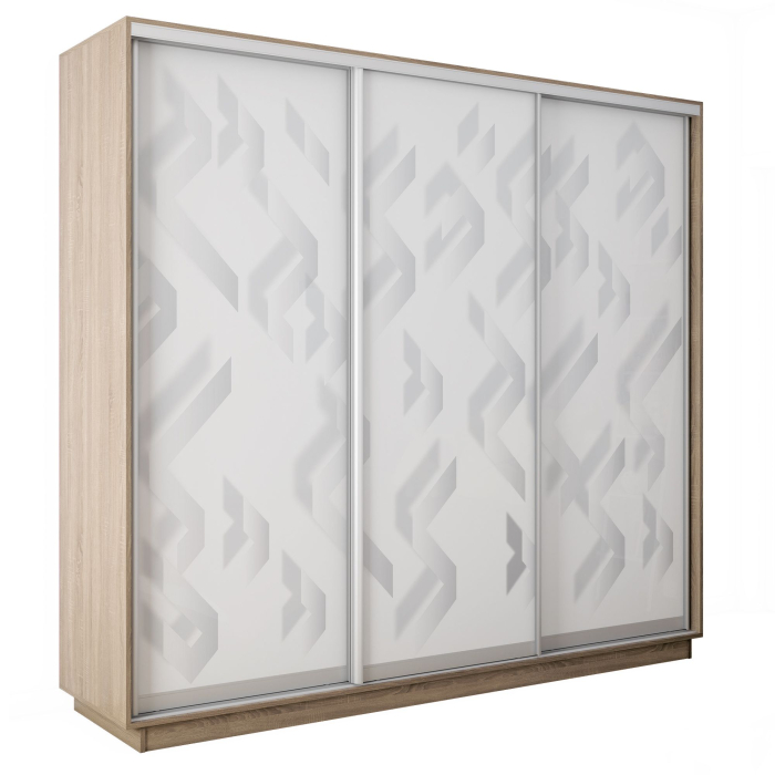 Шкафы-купе 3-х дверные, Шкаф-купе Экспресс 3-х дверный Фотопечать Ленты Стекла 210х60х240