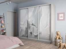 Шкафы-купе 3-х дверные, Шкаф-купе Экспресс 3-х дверный Фотопечать Шелк Стекла 210х45х240