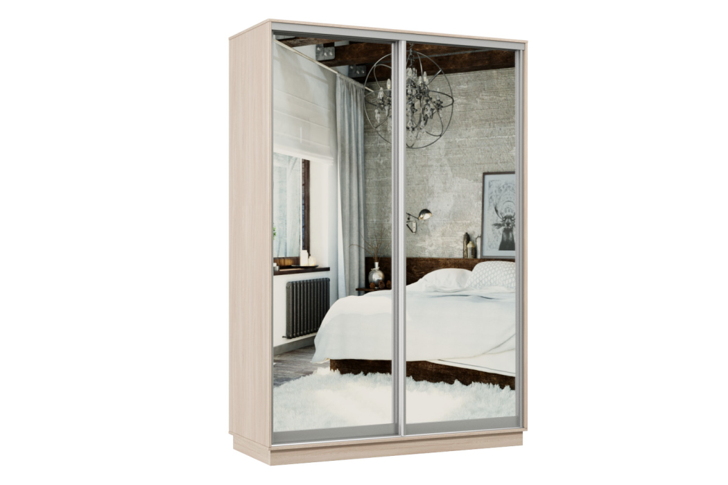 Шкафы-купе 2-х дверные, Шкаф-купе Премьер Лайт МИНИ 03 (04;04) двухдверный