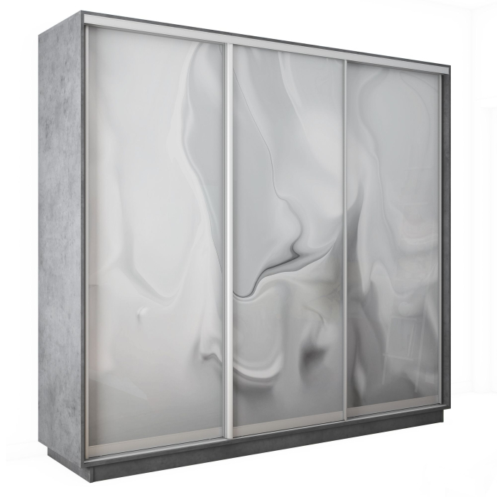 Шкафы-купе 3-х дверные, Шкаф-купе Экспресс 3-х дверный Фотопечать Шелк Стекла 210х45х240