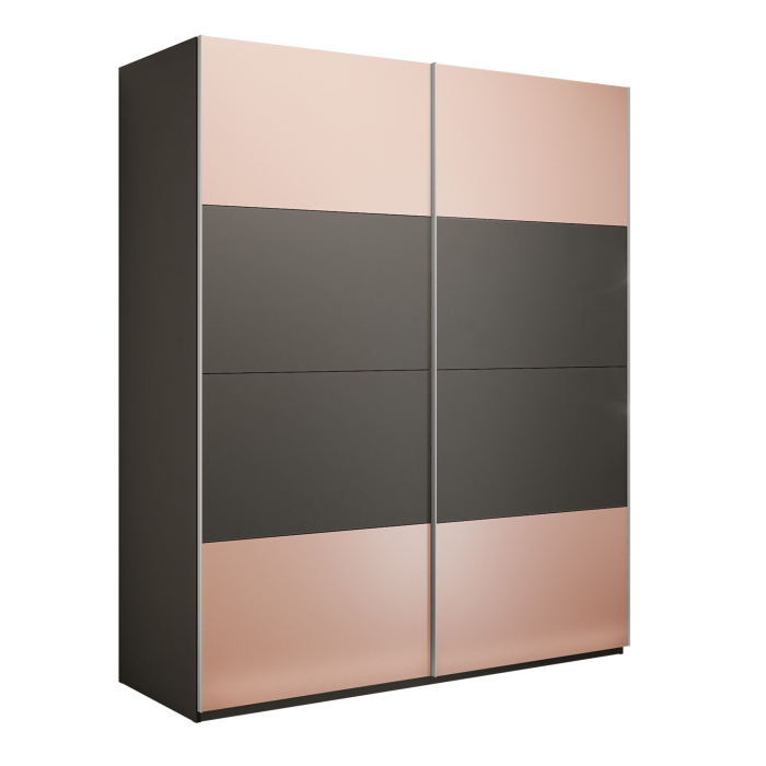 Шкафы-купе 2-х дверные, Шкаф-купе Эста 2-х дверный ДСП/Стекла пудра/Доводчик 180х66х240