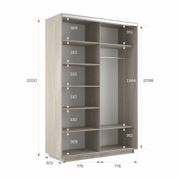 Шкаф-купе Экспресс 2-х дверный Фотопечать Ленты Стекла 160х60х220