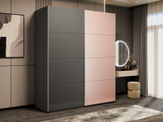 Шкафы-купе 2-х дверные, Шкаф-купе Эста 2-х дверный ДСП/Стекла пудра/Доводчик 200х66х240