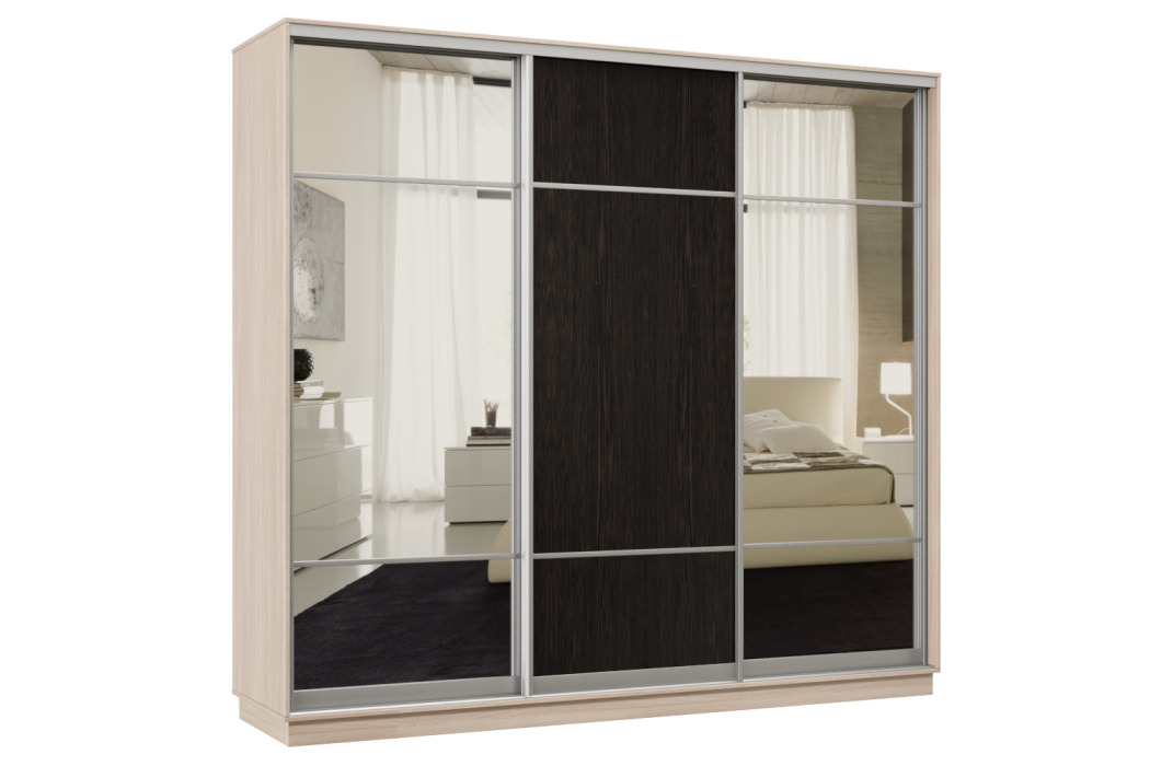 Шкафы-купе, Шкаф-купе Премьер Лайт 57 (11;08;11) трехдверный