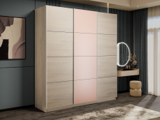 Шкафы-купе 3-х дверные, Шкаф-купе Прайм 3-х дверный Стекла пудра/ДСП/Доводчики 210х57х230