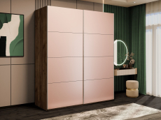 Шкафы-купе 2-х дверные, Шкаф-купе Эста 2-х дверный Стекла пудра/Доводчик 180х66х240