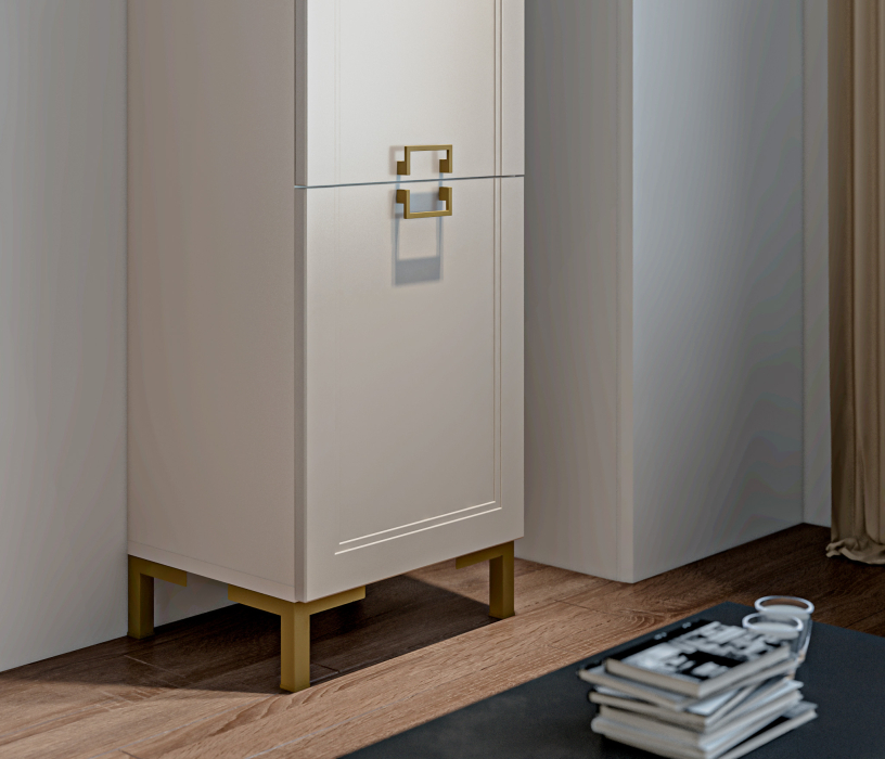 Шкафы пеналы, Шкаф-пенал Ассоль СБ-3430 Кашемир серый/МДФ Кашемир