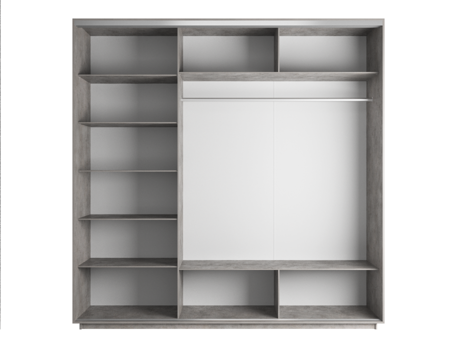Шкафы-купе, Шкаф-купе Экспресс Медиум (1 зеркало) трио 2400 x 2100 x 600