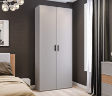 Шкафы распашные, Шкаф 2 дверный Милан СБ-3257 Серый/МДФ Светло серый