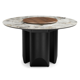 Керамический стол Иган 137 (чёрная нога)