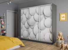 Шкафы-купе 3-х дверные, Шкаф-купе Экспресс 3-х дверный Фотопечать Шары Стекла 210х45х240