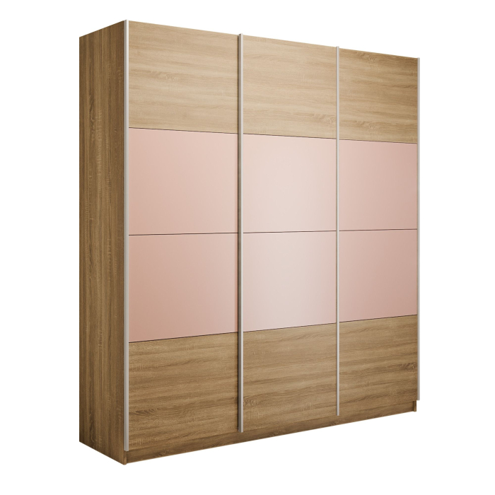 Шкафы-купе 3-х дверные, Шкаф-купе Эста 3-х дверный ДСП/Стекла пудра/Доводчик 240х66х240