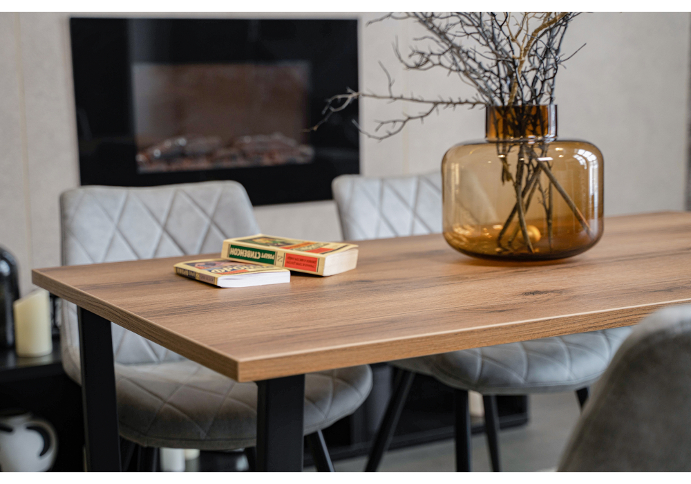 Обеденные столы, Стол деревянный Лота Лофт 120 25 мм (черный матовый)